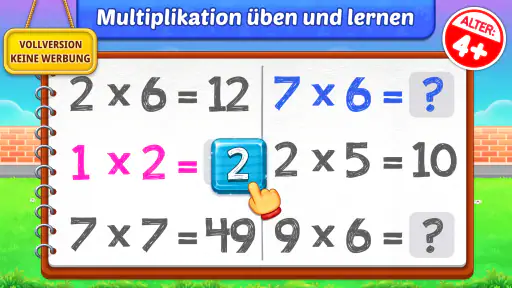 Multiplikation spiele Für 2-7 screenshot