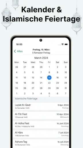 Muslim: Gebetszeiten, Qibla screenshot