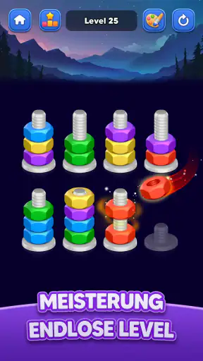 Muttern Sortieren: Farbspiel screenshot