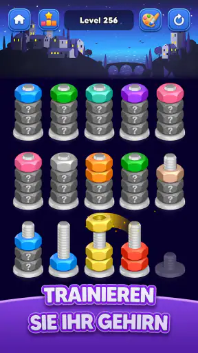 Muttern Sortieren: Farbspiel screenshot