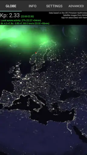 Nordlichtmelder screenshot