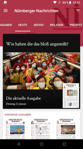 Nürnberger Nachrichten E-Paper screenshot
