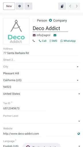 Odoo screenshot