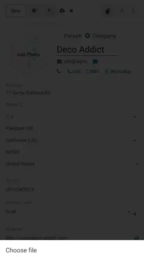 Odoo screenshot