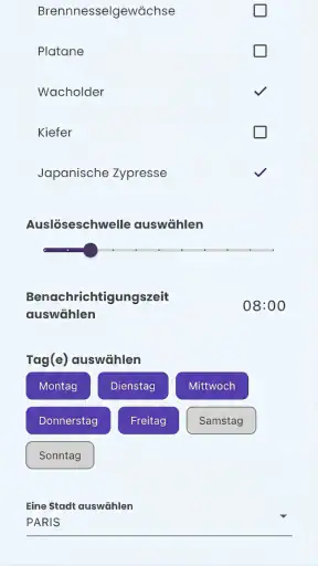 Pollenflug & Pollen Alarm screenshot