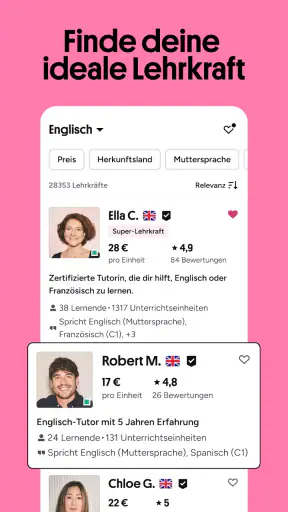 Preply: 90+ Sprachen lernen screenshot