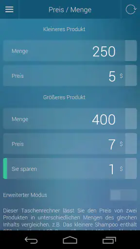 Prozentrechner screenshot