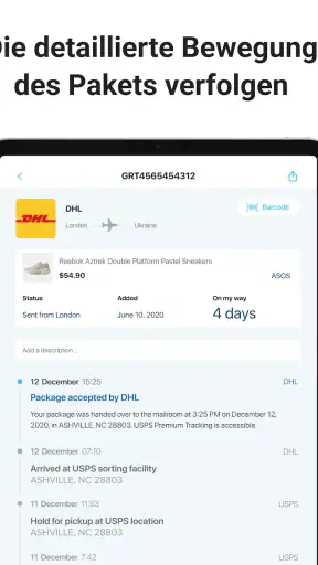 Sendungsverfolgung - paket app screenshot 10