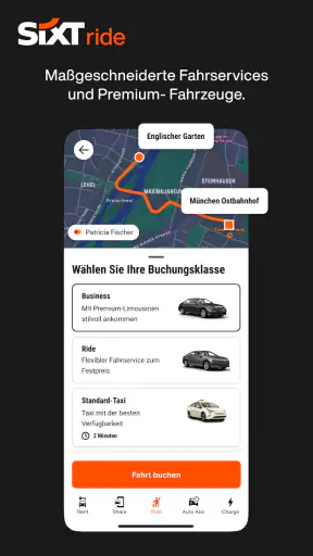 SIXT rent. share. ride. abo. screenshot