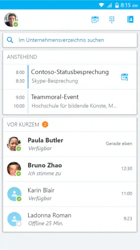 Skype for Business for Android screenshot