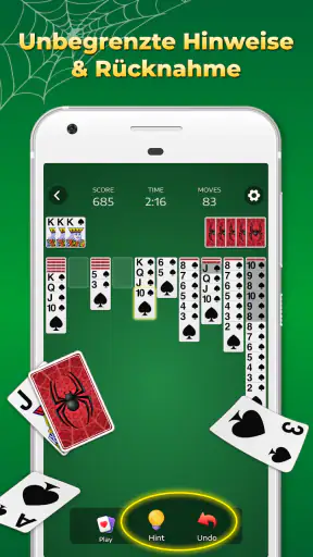 Spider Solitaire, Kartenspiele screenshot