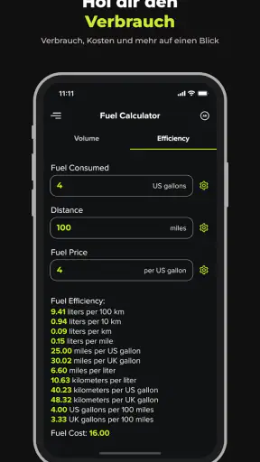Spritrechner: Verbrauch screenshot