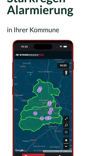Starkregen App screenshot
