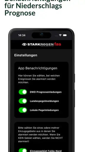 Starkregen App screenshot