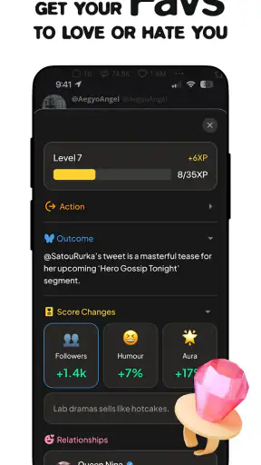 status - sims but social media screenshot