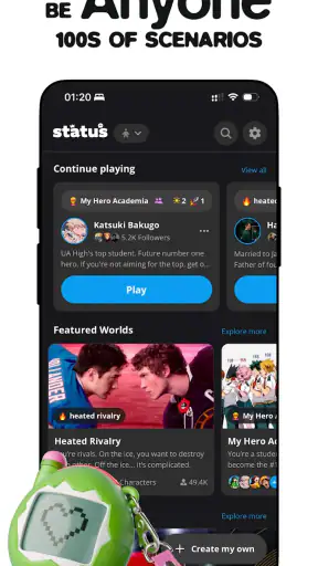 status - sims but social media screenshot