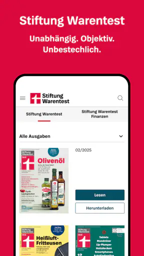 Stiftung Warentest screenshot