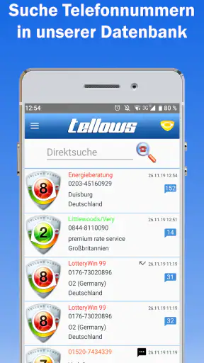 tellows - wer ruft an erkennen screenshot