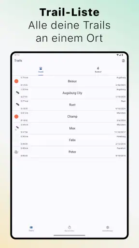 The Mantrailing App screenshot