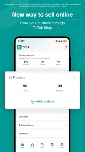 TikTok Shop Seller Center screenshot