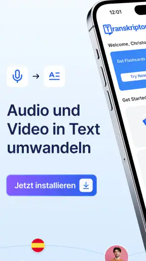 Transkriptor - Sprache zu Text screenshot