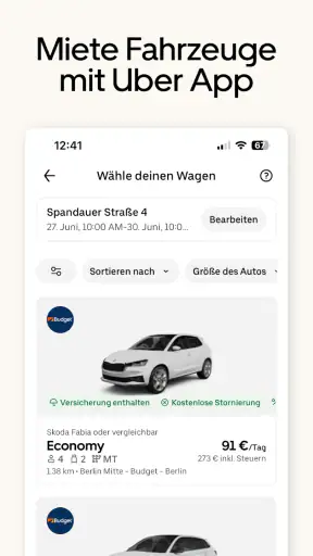 Uber – Dein Taxi auf Abruf screenshot