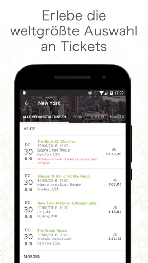 viagogo Tickets screenshot