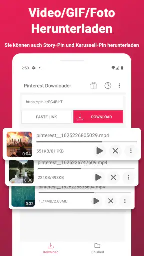 Video-Downloader für Pinterest screenshot