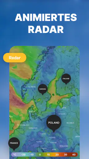 Wetterradar. Live-Vorhersage screenshot