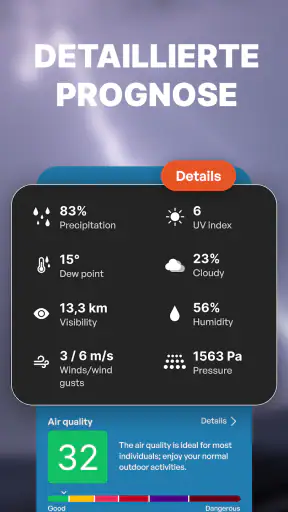 Wetterradar. Live-Vorhersage screenshot