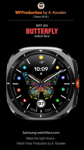 WFP 305 Butterfly watch face screenshot 9