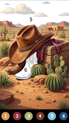 Wild West Color by Number Book screenshot
