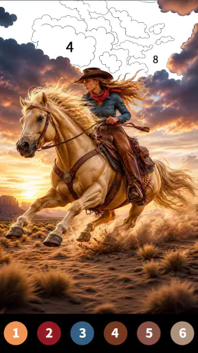 Wild West Color by Number Book screenshot