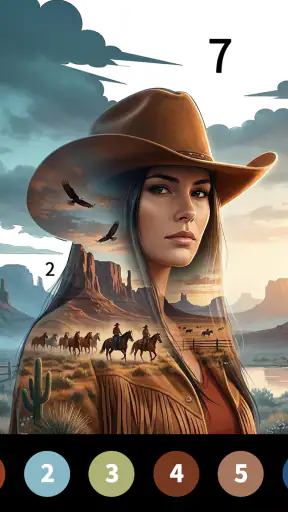 Wild West Color by Number Book screenshot 9