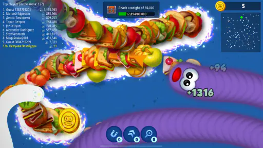 Wurmzone.io Gefräßige Schlange screenshot 11
