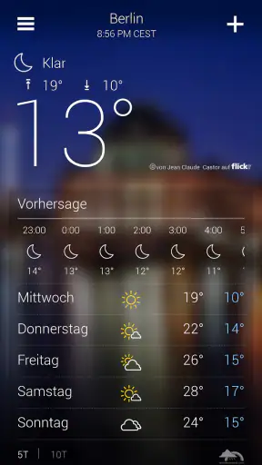 Yahoo Wetter screenshot