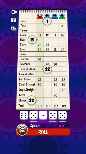 Yatzy mit Online Multiplayer screenshot