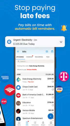 Bill Payment Reminder, Budgets screenshot