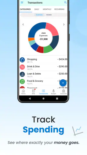 Bill Payment Reminder, Budgets screenshot