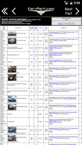 Car-Part.com Used Auto Parts screenshot