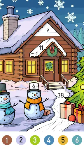 Christmas Color by Number Game screenshot