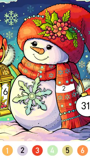 Christmas Color by Number Game screenshot