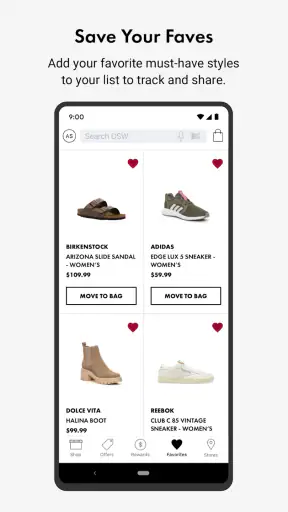 DSW Designer Shoe Warehouse screenshot