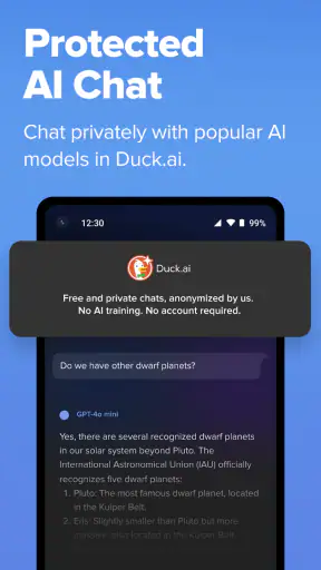 DuckDuckGo Browser, Search, AI screenshot