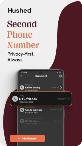 Hushed: US Second Phone Number screenshot