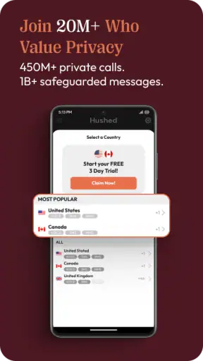 Hushed: US Second Phone Number screenshot
