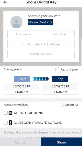 Hyundai Digital Key screenshot