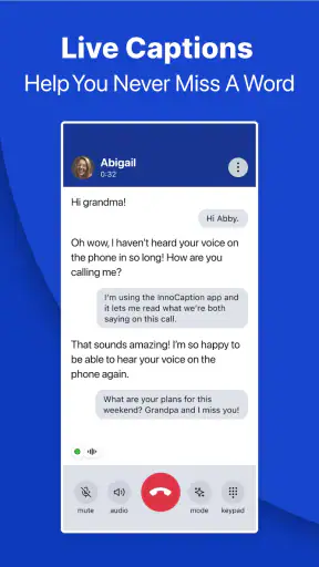InnoCaption Live Call Captions screenshot