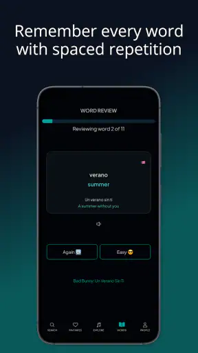 LyricFluent: Learn Spanish screenshot