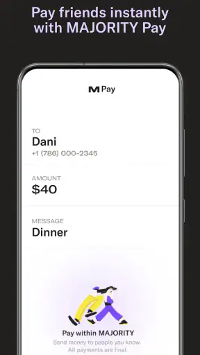 MAJORITY: Mobile banking screenshot
